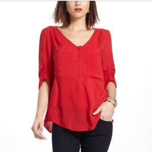 Anthropologie Maeve Charleston Henley blouse